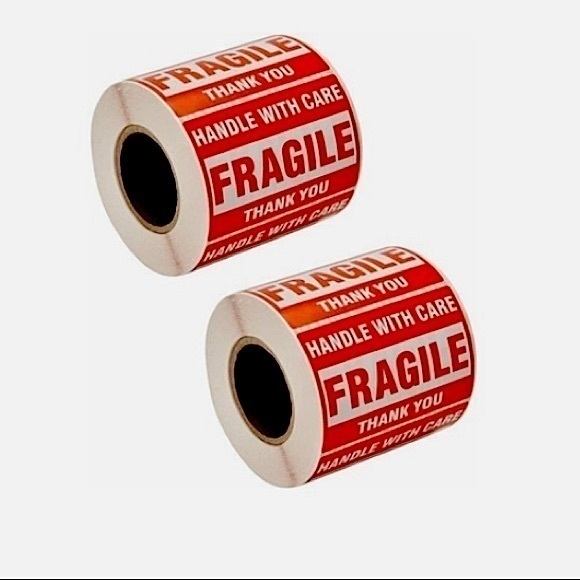 1,000 RED Fragile Stickers 2” x 3” NWT BEST PRICED POSHMARK SELLER FAVORITE